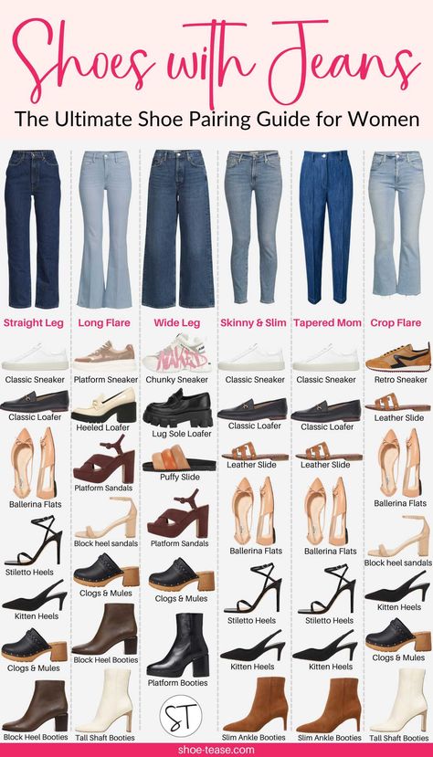 Best Shoes to Wear with Jeans for Women in 2023 Kasut Tumit Tinggi, Istoria Modei, Blonde Natural, Jeans Outfit Women, Fashion Terms, Fashion Capsule Wardrobe, Fashion Design Patterns, Bangs Short, Fashion Vocabulary