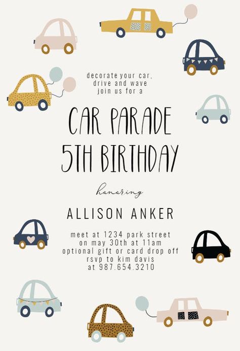 Birthday Invitation Design, Cars Invitation, 1st Birthday Invitation Template, Cars Birthday Invitations, Car Birthday Theme, Baby Shower Invitations Design, Template Birthday, Car Party, Greetings Island