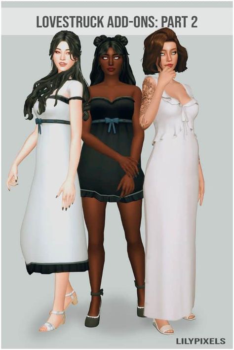 17+ Newest Sims 4 Lovestruck CC: Add-Ons, Edits, Recolors - We Want Mods S4cc Dress, S4cc Mods, Sims 4 Add Ons, Sims 4 Cc Clothes, Dandelion Dress, The Sims 4 Packs, Apple Dress, Sims 4 Cc Folder, Sims 4 Gameplay