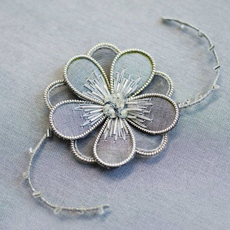 Royal School Of Needlework, Royal School, Gold Work, Summer School, Embroidery Techniques, Sell Out, Trim Detail, Flower Brooch, A Flower