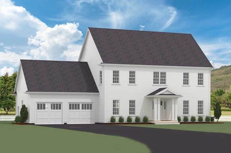 Plan 470002ECK: Exclusive Colonial 4-Bed House Plan with Second Level Master Colonial Farmhouse Floor Plans, Salt Box House Plans, Colonial Farmhouse Plans, Walk In Closet Bedroom, Saltbox House Plans, Colonial House Floor Plans, Colonial Floor Plans, Modern Colonial House, Small Colonial