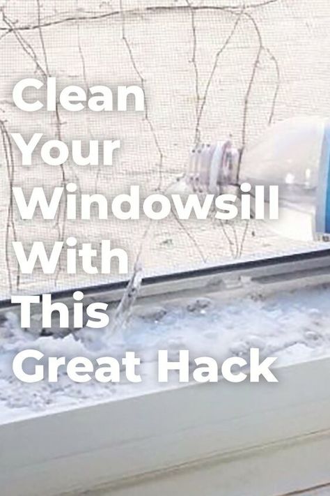 Window tracks just love to attract lots of dirt and tough-to-scrub grime, but there is a simple solution to get the job done quick and easy! Clean | Spring Cleaning | DIY Clean Window Sills, Wooden Window Sill, Microwave Cleaning Hack, Window Cleaner Homemade, Clean Window, Cleaning Diy, How To Clean Copper, Cleaning Mold, Window Sills