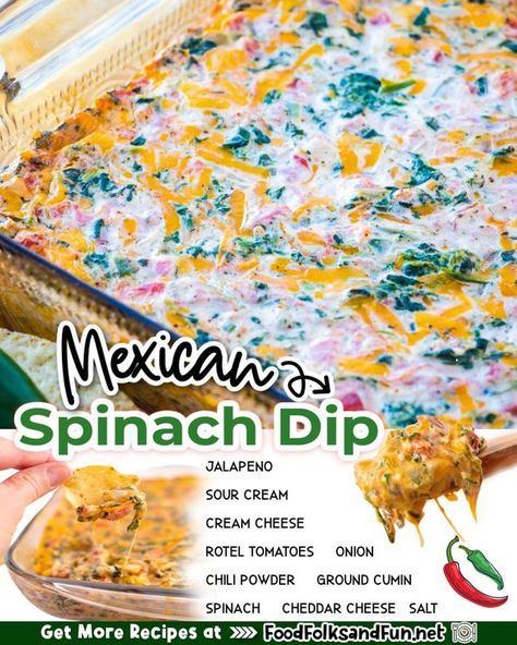 Timeless Family Recipes | Recipe: https://foodfolksandfun.net/mexican-spinach-dip/ If you love spinach dip and Mexican food, then you’ll LOVE my Mexican Spinach Dip recipe | Facebook Mexican Spinach Dip Recipe, Mexican Spinach Dip, Mexican Spinach, Spinach Dip Recipe, Rotel Tomatoes, Spinach Dip, Simple Budget, Dip Recipe, Family Recipes