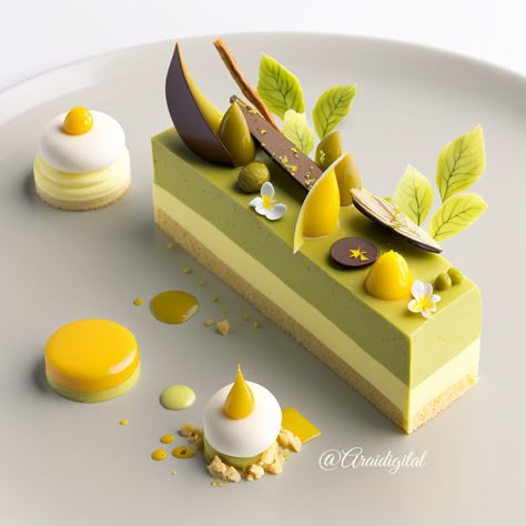 Gourmet Desserts Presentation, Dessert Tarts Mini, Pastry Cake Recipes, Pistachio Dessert, Fine Dining Desserts, New Year's Desserts, Gourmet Food Plating, Dessert Restaurants, Pastry Design