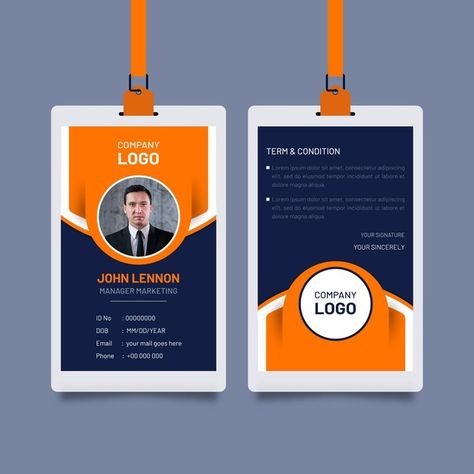 Abstract id cards template | Free Vector #Freepik #freevector #business #abstract #card #design Media Card Design, Id Card Design Template, Abstract Cards, Id Card Design, Identity Card Design, Employee Id Card, Blue Business Card, Company Id, Abstract Template