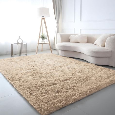 Beige Shaggy Rug Faux Fur Anti Slip Soft Fluffy Beige Fluffy Rug, Faux Fur Rug, London Apartment, Fluffy Rug, Shaggy Rug, Trendy Decor, Beige Rug, Exquisite Rugs, Beige Color