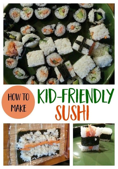 How to Make Kid Friendly Sushi: Skip the raw fish and make sushi at home using kid-friendly ingredients.| #sushi #kidfood #kidfriendly #healthyfood #rice Sushi Healthy, Make Sushi At Home, Sushi For Kids, Sweet Potato Smoothie, Healthy Sushi, Sushi Roll Recipes, Kid Lunches, Make Sushi, Sushi At Home