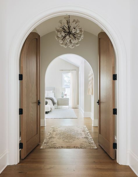 Interior Door Color, Arched Opening, Primary Suite, Arched Doors, Oak Doors, Spanish Colonial, Interior Design Firms, House Inspo, Dream Home Design