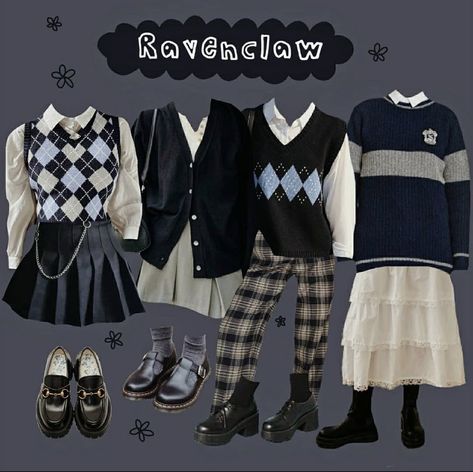 Ravenclaw Outfit, Ravenclaw Aesthetic, Dark Academia Outfit, Dark Academia Style, Outfits For School, Academia Style, Academia Fashion, Mood Board Fashion, Ravenclaw