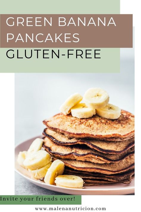 Recipes With Green Banana Flour, Banana Flour Recipes, Green Banana Flour Bread, Gf Banana Pancakes, Green Banana Flour Recipes, Green Banana Recipes, Banana Flour Pancakes, Healthy Banana Pancakes Almond Flour, Banana Pancakes Gluten Free