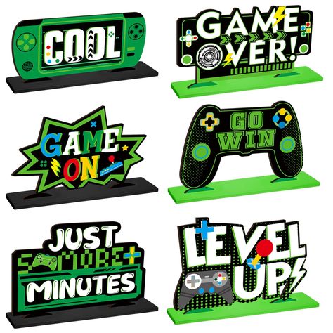 PRICES MAY VARY. Exceptional Party Package: game party centerpieces for tables come in a generous package of 6, allowing for sufficient decoration to fit many party sizes or themes, to make your party stand out with these stylish centerpieces that ensure your guests are immersed in the gaming atmosphere from the moment they walk in Game Themed Decorations: video game party supplies boast a video game theme, making your table attractive and appealing, especially to the gaming enthusiasts among yo Pixelated Game, Gaming Desk Decor, Adult Birthday Party Games, Birthday Party Game, 8 Birthday, Party Table Centerpieces, Party Stand, Video Game Party, Themed Decorations