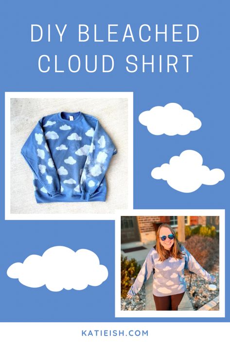 Ever painted with bleach? It’s easier than you may think. Click here to learn how to make a fluffy cloud shirt of your very own! Cloud Shirt, Diy Clouds, What To Use, Bathroom Cleaner, Mythology Art, Cloud Painting, Blue Clouds, Diy Shirt, A Thing