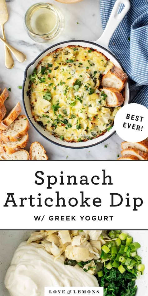 Yummy Dip Recipes, Spinach Artichoke Dip Recipe Easy, Spinach Artichoke Dip Easy, Best Spinach Artichoke Dip, Entertaining Food Ideas, Best Dip Recipes, Best Dip, Spinach Artichoke Dip Recipe, Spinach Dip Recipe