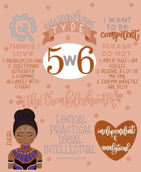 🦋ENNEAGRAM WINGS🦋 Next up in our wings series is 5w6. I kinda wanna change my Type so I can be like Shuri🖤 Tag your favorite Type 5s below. If you are a 5, which is your more dominant wing? Wing Types, Enneagram Wings, Enneagram 5w6, Type 5 Enneagram, Enneagram Test, Intj Personality, Introverts Unite, Enneagram Types, My Type