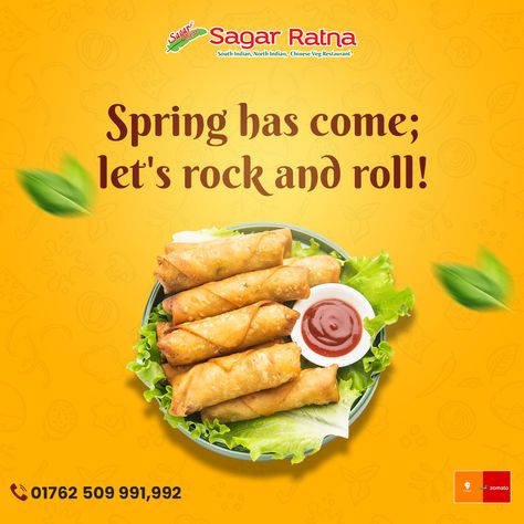 Delicious Spring rolls at Sagar Ratna Baltana
#SagarRatnaBaltana #SagarRatna #springroll #springrolls #food #foodie #delicious #springfood #yummy #snackfood Vietnamese Spring Rolls, Veg Restaurant, Waiting For Spring, Food Poster Design, Welcome Spring, Food Poster, Spring Rolls, Rock And Roll, To Leave