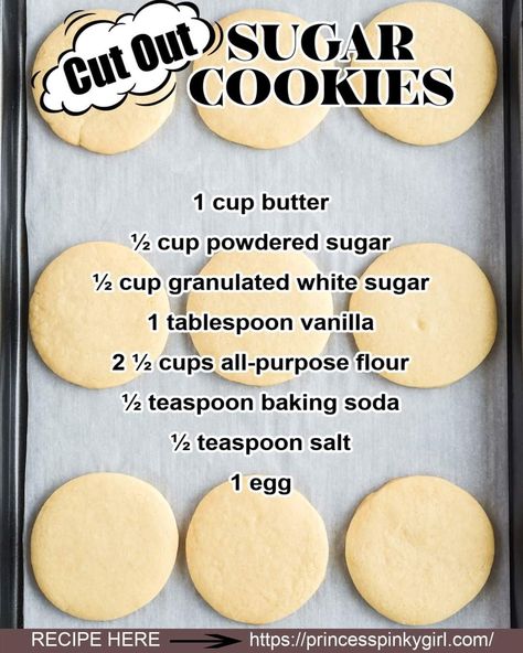 Super Cookie Recipe, Sugar Cookie For Decorating Recipe, Roll Out Sugar Cookies Recipe, Basic Baking Recipes, How To Make Homemade Cookies, Christmas Cookies Recipes Sugar Cookie, No Dairy Dessert, How To Make Sugar Cookies, Sugar Cookie Recipe Cut Out