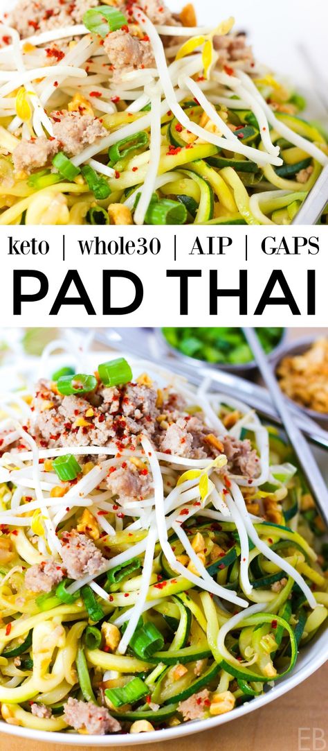 Keto Pad Thai (Whole30|Paleo|GAPS|AIP variation) Keto Pad Thai, Paleo Menu, Pad Thai Noodles, Orange Chicken Recipe, Thai Noodles, Starting Keto Diet, Paleo Diet Recipes, Aip Recipes, Keto Diet Menu