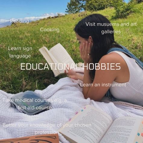 some hobbie suggestions to try this year! - #runalifestyle #newpost #fyp #hobbiesareimportant #hobbies #selfcarethreads #selfcaresunday #selfcare Hobbies Vision Board Pictures, Hobbie Aesthetic Girl, Different Types Of Hobbies, Fun Hobbies For Teens, New Things To Learn Ideas, Cozy Hobbies Aesthetic, Cute Hobbies, Fun Hobbies For Women, Girly Hobbies