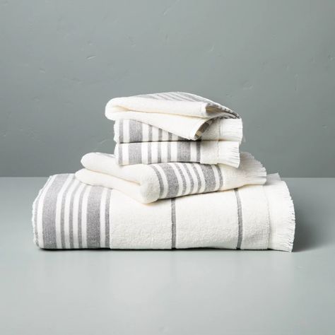 Hearth & Hand With Magnolia Spring Collection Target 2022 | POPSUGAR Home Hearth And Hand With Magnolia, Bathroom Showers, Hearth & Hand With Magnolia, Washcloth Pattern, Turkish Style, Stylish Curtains, Chip And Joanna Gaines, Gray Towels, Hearth And Hand