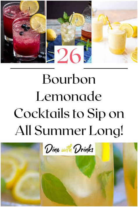 Collage of 4 bourbon lemonade cocktails.