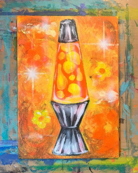 lava lamp # 4 - acrylic and airbrush on canvas. swipe for blacklight! #painting #lavalamp #blacklightart #artist Lava Lamp Painting Canvas, Lava Lamp Painting, Lava Lamp Drawing, Lava Lamp Art, Blacklight Painting, Cool Lava Lamps, 6th Grade, Black Light, Lava Lamp