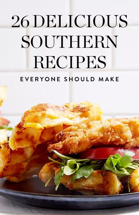 26 Southern Recipes Everyone on Earth Should Make via @PureWow Southern Comfort Food Dinners, Whole 30 Desserts, Country Food, Southern Living Recipes, Classic Southern Recipes, Southern Cooking Recipes, Southern Dinner, Deep South Dish, Southern Recipes Soul Food