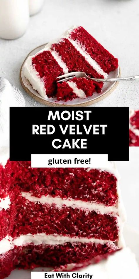 Best Gluten Free Cake Recipe, Gluten Free Red Velvet Cake, Gf Deserts, Vegan Red Velvet Cake, Gluten Free Red Velvet, Dairy Free Cream Cheese Frosting, Gluten Free Wedding Cake, Vegan Red Velvet, Vegan Cream Cheese Frosting