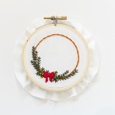 Hand embroidered Christmas wreath decor Embroidered Wreath, Wreath Embroidery, Christmas Wreath Embroidery, Embroidery Hoop Wreath Christmas, Christmas Wreaths Embroidery, Embroidered Christmas Wreath, Christmas Initial Embroidery, Embroidered Christmas Wreath Pattern, Christmas Wreath Decor