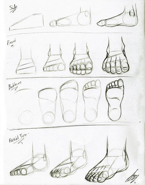 Foot Tutorial by Juacamo on DeviantArt Tutorial For Drawing, Feet Drawing, Body Part Drawing, Drawing Legs, Anime Tutorial, Human Anatomy Drawing, Manga Drawing Tutorials, Basic Drawing, Anatomy Drawing