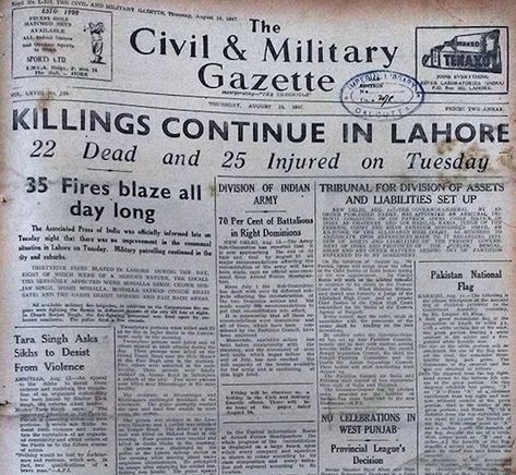 How Indian newspapers reported Independence and Partition in 1947 Partition Of India Project, 1947 Partition Rare Photos, Indian Partition 1947, Pol Science, Happy Independence Day Pakistan, Freedom Fighters Of India, India History, Newspaper Report, Pakistan Independence Day