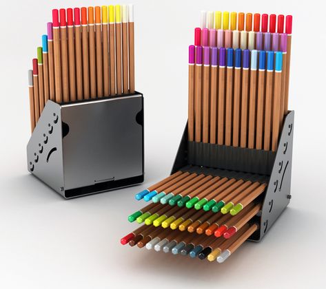 Pencilayers Adjustable Colored Pencil Holder for Designers – Tuvie Colored Pencil Organizer, Color Pencil Organization, Colored Pencil Storage Ideas, Colored Pencil Organization, Art Supply Storage Ideas, Writing Utensils Organization, Colored Pencil Storage, Art Supply Storage, Colored Pencil Holder