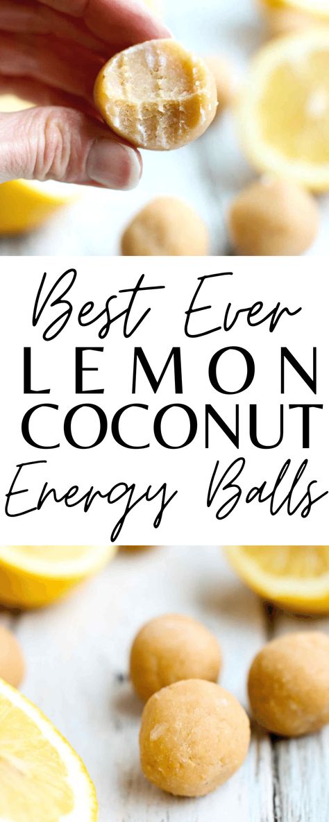 Lemon Coconut Energy Balls Chia Energy Balls, Coconut Energy Balls, Weight Watcher Desserts, Low Carb High Protein, Vegan Snack Recipes, Coconut Chia, Vegan Snack, Lemon Coconut, Low Carb Dessert