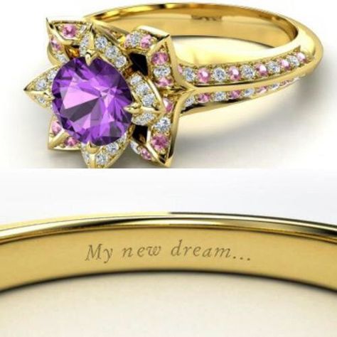 Rapunzel Ring, Purple Engagement Rings, Disney Wedding Rings, Princess Wedding Rings, Disney Engagement Rings, Rapunzel Wedding, Tangled Wedding, Disney Rings, Disney Engagement