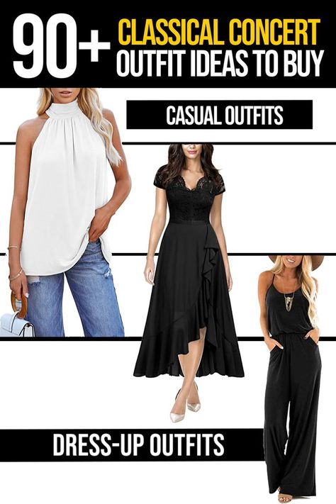 Going to a classical concert and don't know what to wear? Dress-up or casual? We guide you on what is best while giving you wonderful outfit ideas for the event! Classical Concert Outfit, Don't Know What To Wear, Concert Outfit Ideas, Dress Up Outfits, Concert Outfit, What To Wear, Outfit Ideas, Dress Outfits, Casual Outfits