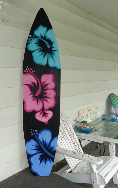 Hawaiian Surfboard, Decoration Surf, Surf Board Art, Deco Surf, Surfboard Painting, Surfboard Wall Art, Surfboard Wall, Surf Decor, Sup Boards