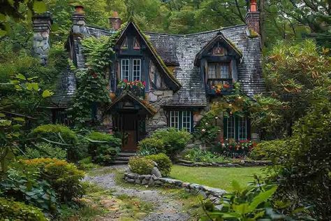 Overgrown Cottage, Cabin Rustic, Log Cabin Rustic, Beautiful Houses, Dream Homes, Log Cabin, Beautiful Homes, Ivy, Dream House