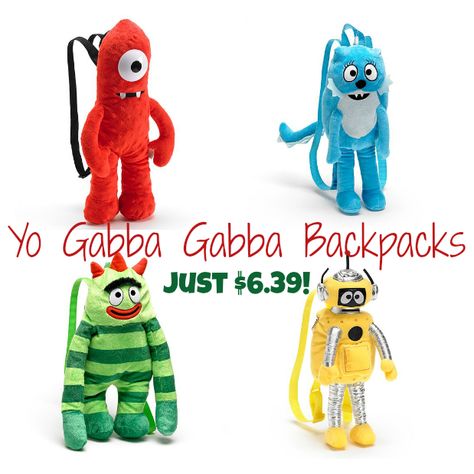 Yo Gabba Gabba Backpack, Fun Backpacks, Silly Clothes, Yo Gabba Gabba, Gabba Gabba, Plush Bags, Plush Backpack, Cute Backpacks, Cute Bags