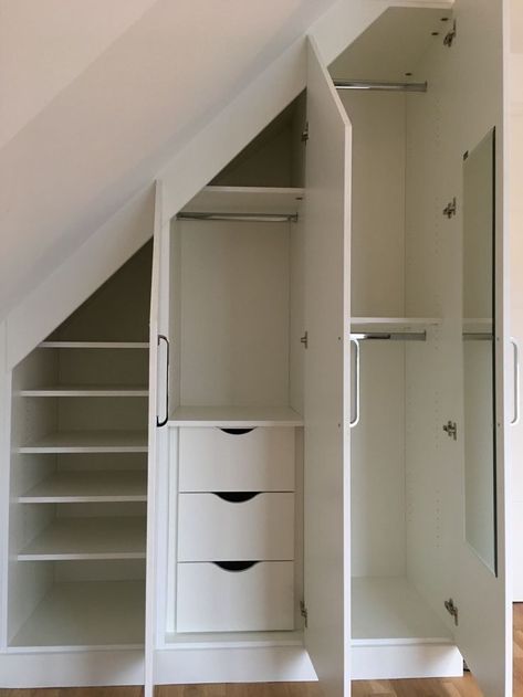 Closet Under Stairs, Under Stair Storage, تحت الدرج, درج السلم, Attic Bedroom Storage, Under Stairs Storage, Under Stair, Attic Closet, Stairs Storage