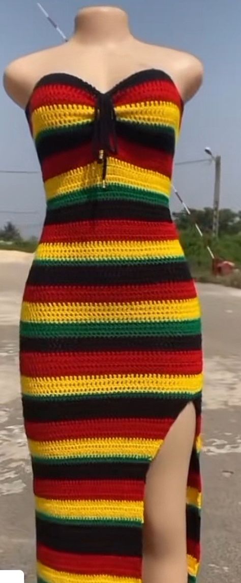 Reggae Aesthetic Outfit, Rasta Dress, Rasta Clothes, Crochet Jacket Pattern, Crochet Aesthetic, Crochet Clothing And Accessories, Crochet Dresses, Crochet Jacket, Jacket Pattern