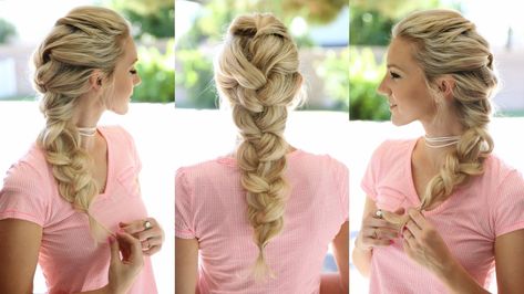 Elsa Braid Tutorial, Big French Braid, Simple French Braid, Short Hairstyles For Short Hair, Fairy Hairstyles, Elsa Braid, Easy Short Hairstyles, Luxy Hair Extensions, Bangs Fringe