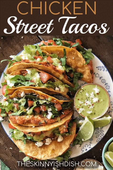 No need to have a food truck around to get the yumminess of Chicken Street Tacos for your dinner. These easy shredded chicken tacos are a great meal when you’re craving Mexican! Simple and healthy served up on corn tortillas, these are a real winner! #chicken #streettacos #ww Corn Shell Tacos, Rotisserie Chicken Street Tacos, Street Chicken Tacos Recipe, Chicken Taco Toppings, Easy Chicken Street Tacos, Taco Ideas For Dinner, Taco Truck Tacos, Chicken Taco Ideas, Easy Shredded Chicken Tacos