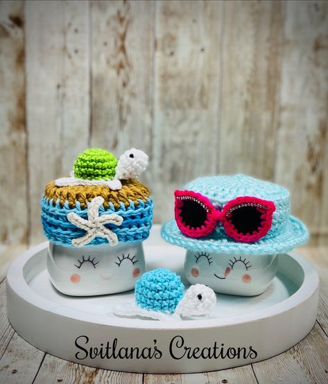 Excited to share this item from my #etsy shop: Turtle On The Beach Marshmallow Mug Hat | Rae Dunn | Spring Decor | Tiered Tray Decor | Summer | Sunglasses Summer Hat | Ocean | Rae Dunn Spring, Crochet Topper, Marshmallow Crafts, Marshmallow Mugs, Tiered Tray Diy, Johanna Parker, Sunglasses Summer, Hat Ideas, Pink Sunglasses