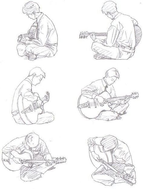 guitar poses Guitar Drawing, Human Figure Sketches, Lighthouse Keeper, Anatomy Sketches, Figure Sketching, Poses References, Figure Drawing Reference, Anatomy Art, Art Poses