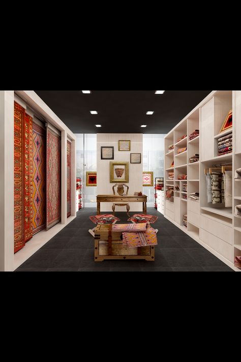 Carpet Shop Interior Design, Carpet Shop Design, Carpet Showroom Design, Carpet Store Design, Pvc House, Cushion Display, Flooring Showroom, Shop Counter Design, Big Carpet