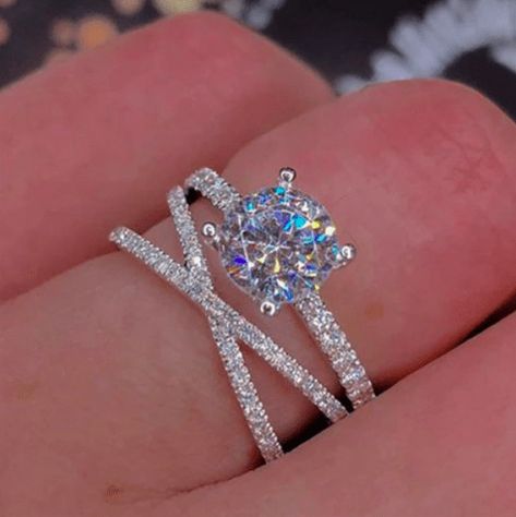 Bridal Wedding Rings, Trendy Ring, Ring Fashion, Jewelry Wedding Rings, Zircon Ring, Valentines Jewelry, Jewelry Wedding, White Ring, Womens Engagement Rings