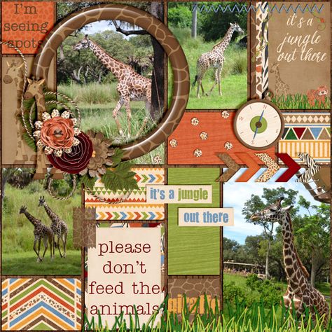 It's A Jungle - Scrapbook.com Jungle Scrapbook Pages, Jungle Scrapbook, Scrapbook Disney, Disney Layouts, Jungle Life, Jungle Birthday Party, Digital Gallery, Disney Scrapbook Pages, Handmade Project