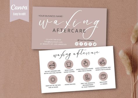 Waxing Aftercare, Laser Hair Reduction, Esthetician Marketing, Phone Cards, Candle Business, Unique Business Cards, Hair Wax, Logo Text, Phone Card