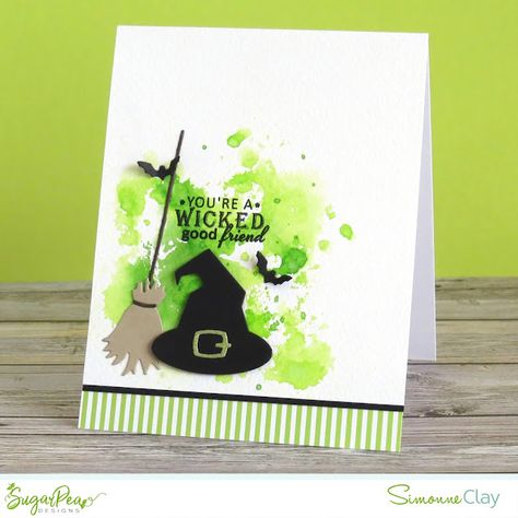 Carte Harry Potter, Halloween Cards Diy, Sugarpea Designs, Halloween Elements, Halloween Paper Crafts, Carte Halloween, Halloween Cards Handmade, Halloween Greeting Card, Halloween Tags