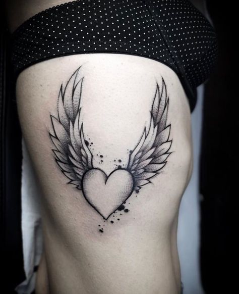 Wing And Heart Tattoo, Angel Wings Tattoo On Chest Women, Wing Heart Tattoo, Wings Heart Tattoo, Heart And Wings Tattoo, Angel Wings And Heart Tattoo, Heart Wings Tattoo, Tattoo Heart With Wings, Angel Wing Heart Tattoo