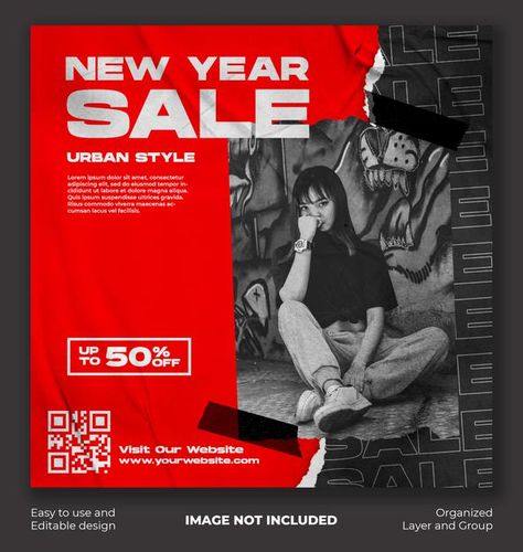 X Banner Design Ideas, New Year Sale Design, Urban Poster Design, Sale Graphic Design, New Year Banner Design, Urban Graphic Design, Streetwear Graphic Design, Graphic Design Banner, Sale Poster Design